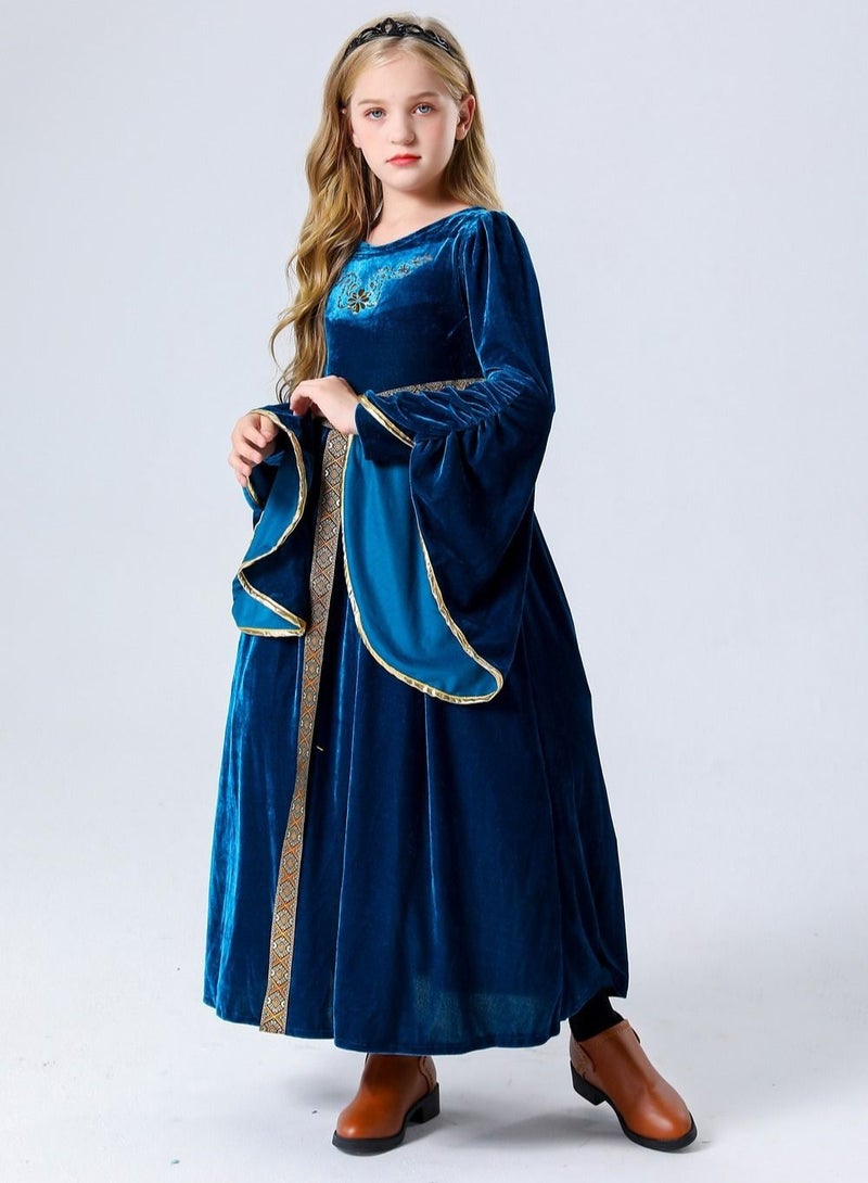 Aristocratic Queen Royalty Renaissance Cosplay Halloween Costume,Medieval Princess Dress Costume for Girls - Image 2