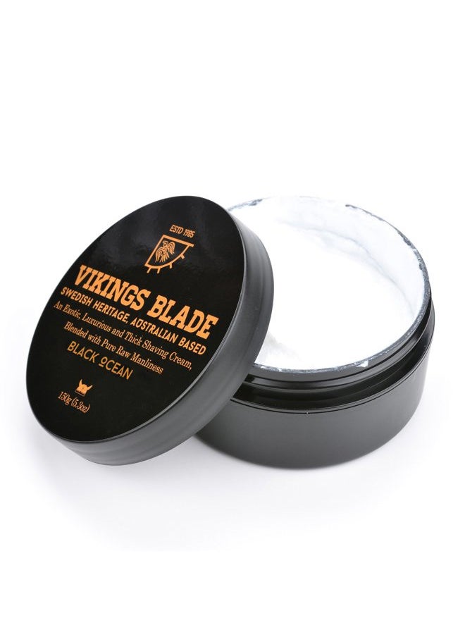 Vikings Blade - VIKINGS BLADE Luxury Shaving Cream, Black Ocean Scent, Silky Buttery Smooth, Surfactant Base. Refreshing, Clean, Close, FOAMING Shave Cream - Image 1