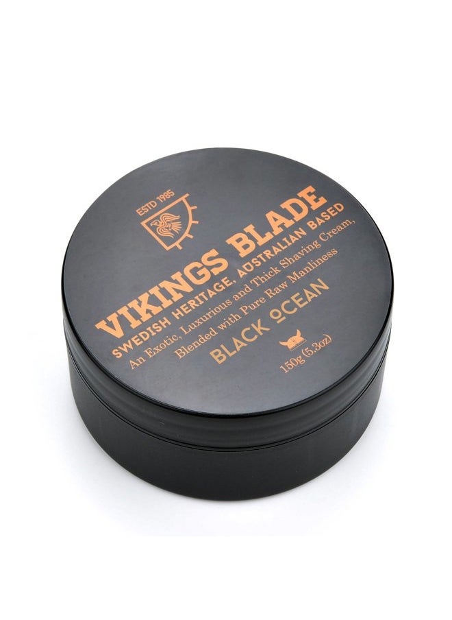 Vikings Blade - VIKINGS BLADE Luxury Shaving Cream, Black Ocean Scent, Silky Buttery Smooth, Surfactant Base. Refreshing, Clean, Close, FOAMING Shave Cream - Image 1