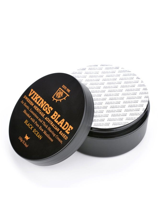 Vikings Blade - VIKINGS BLADE Luxury Shaving Cream, Black Ocean Scent, Silky Buttery Smooth, Surfactant Base. Refreshing, Clean, Close, FOAMING Shave Cream - Image 1