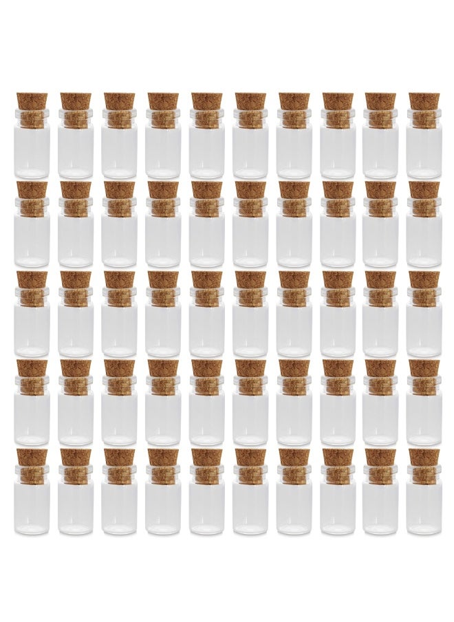 Super Z Outlet Mini Tiny Clear Glass Jars Bottles With Cork Stoppers For Arts And Crafts  Projects  Decoration  Party Favors - Size  18Mm X 10Mm Diameter  50 Pack  - Image 1