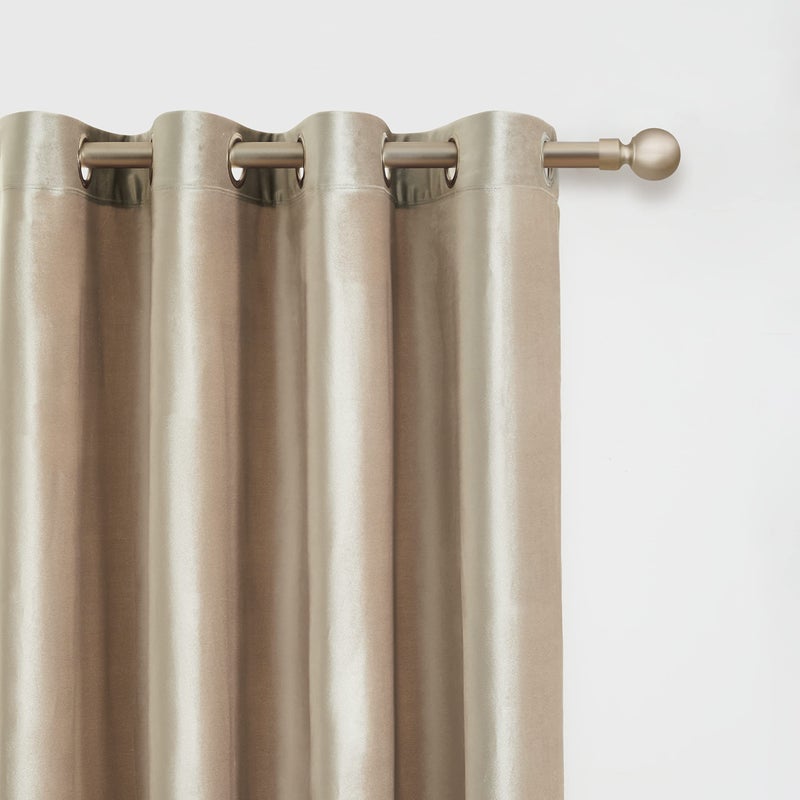 Bulbul Champagne Velvet Curtains 84 inch: Beige Luxury Elegant Living Room Curtain - Modern Light Filtering Thermal Insulated Soundproof Privacy Room Darkening Soft Drapes for Classical Bedroom Set of 2 - Image 2
