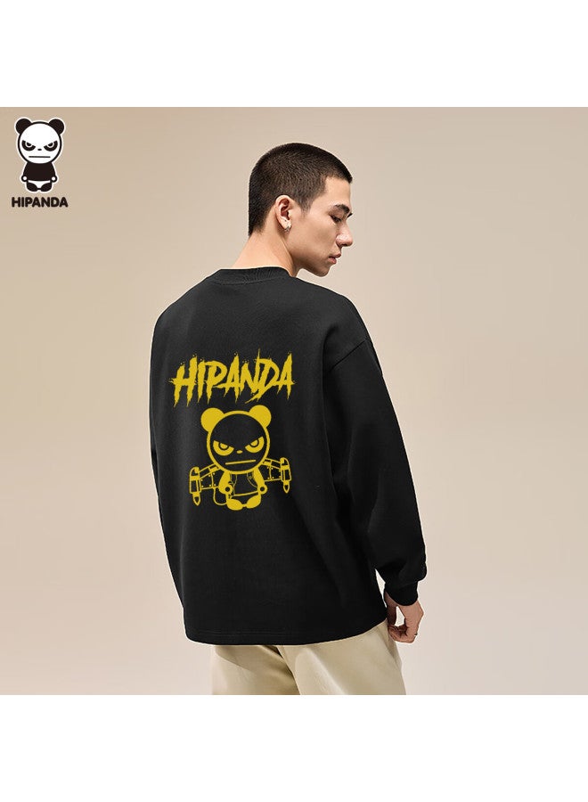 Hipanda o Panda Men's Hoodie Autumn Style Printed Pullover Long Sleeve Black L - Image 2