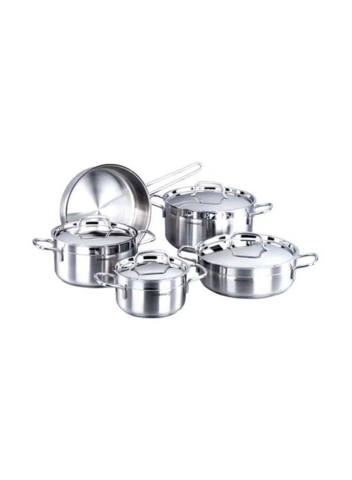Korkmaz Alpha Turkish stainless steel cookware set, 9 pieces - Image 1