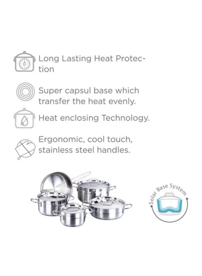 Korkmaz Alpha Turkish stainless steel cookware set, 9 pieces - Image 3