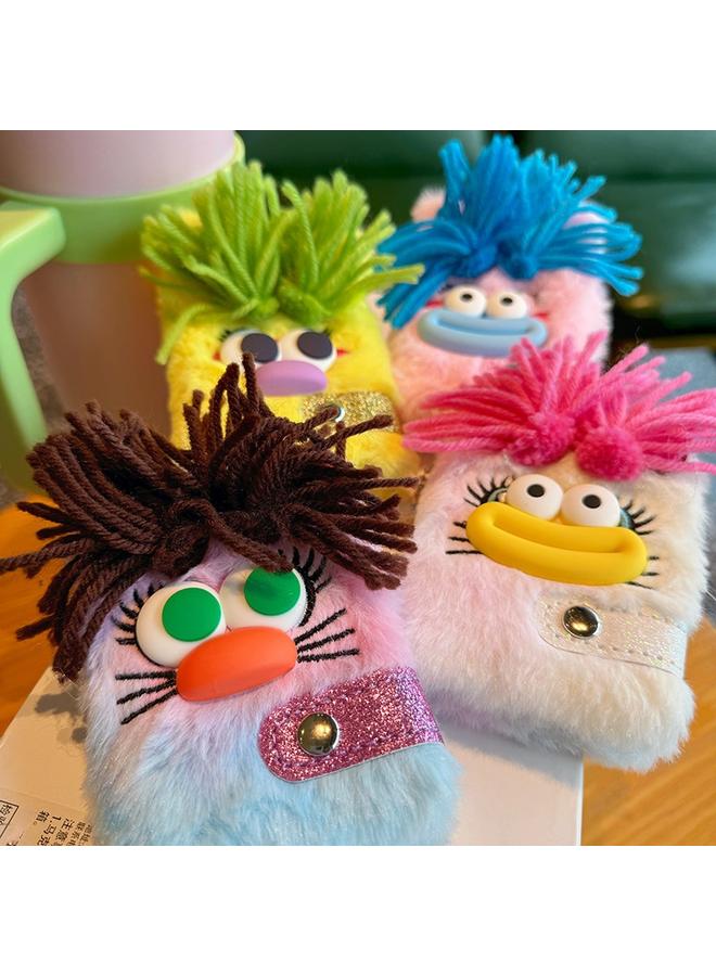 Bluejw Hand Account Book For Girls And Students Ugly Cute Journal Book High Color Value Girl's Heart Plush Hand Account Book Notebook - Image 3