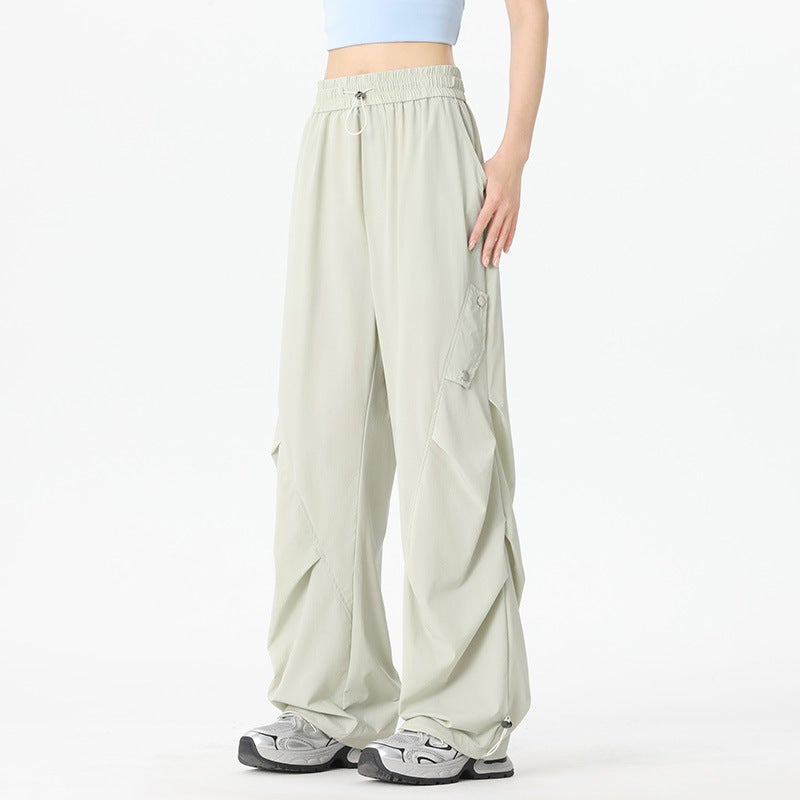 Woodpecker Outdoor Quick-Drying Waterproof Parachute Pants For Men And Women Casual Thin Ice Silk Loose Charge Pants - Image 1