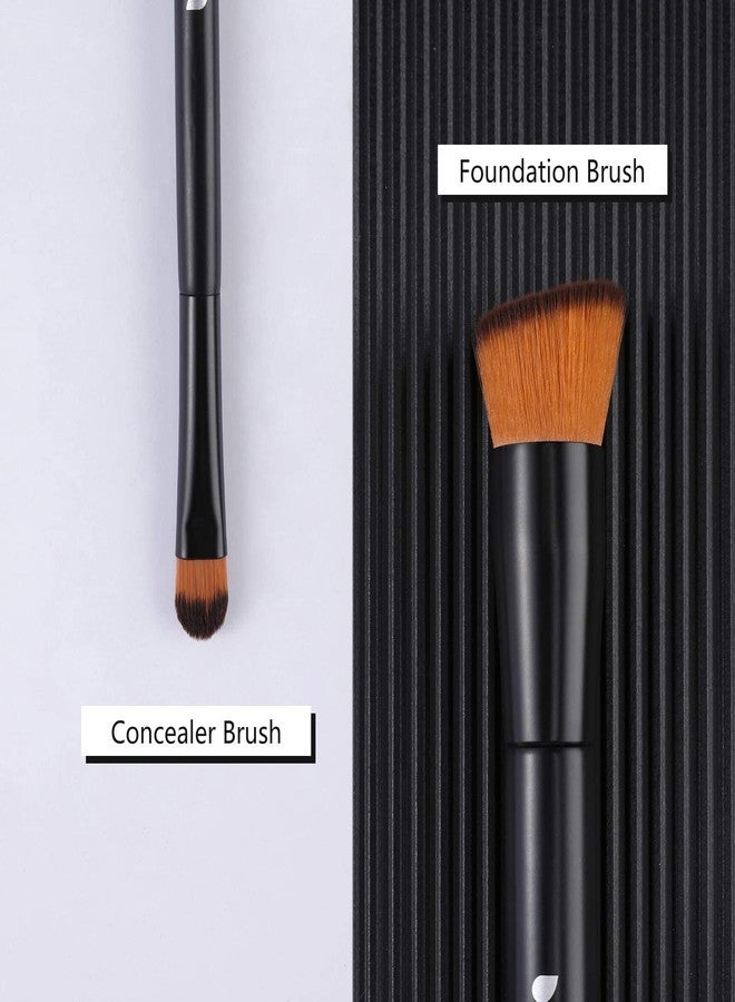 DUcare Flat Top Kabuki Foundation Brush + Angled Kabuki Brushes + Concealer Brushes - Image 5