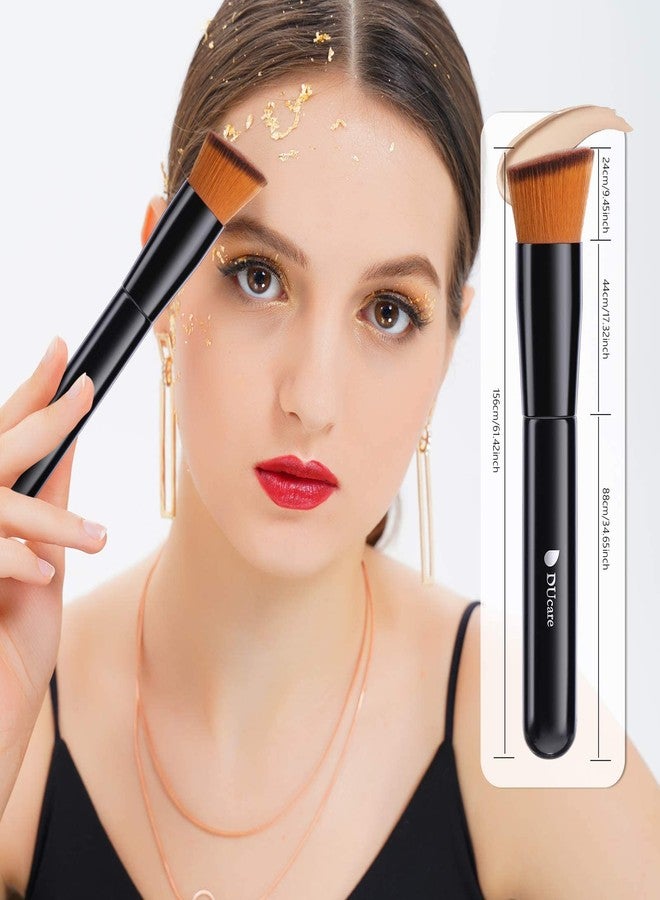DUcare Flat Top Kabuki Foundation Brush + Angled Kabuki Brushes + Concealer Brushes - Image 3