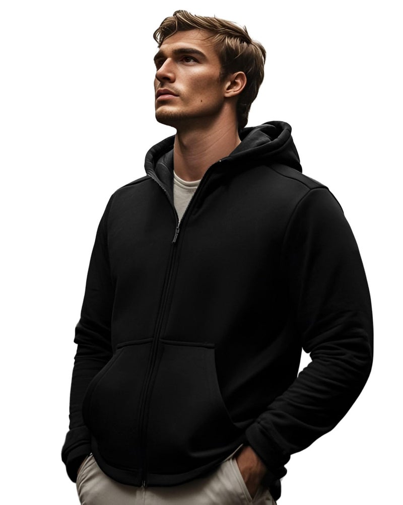 AUSK Men Jacket with hooded Neck || Mens Hoodies Sweatshirt || Hoodie Jacket for winter - Image 1