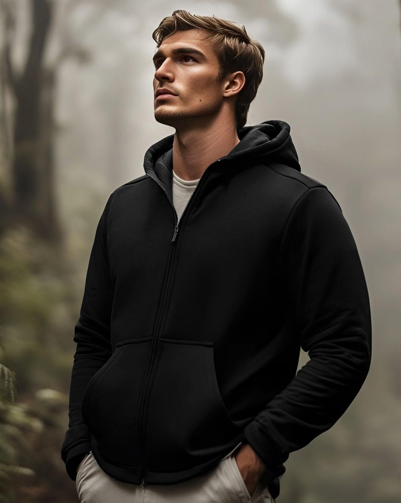AUSK Men Jacket with hooded Neck || Mens Hoodies Sweatshirt || Hoodie Jacket for winter - Image 2