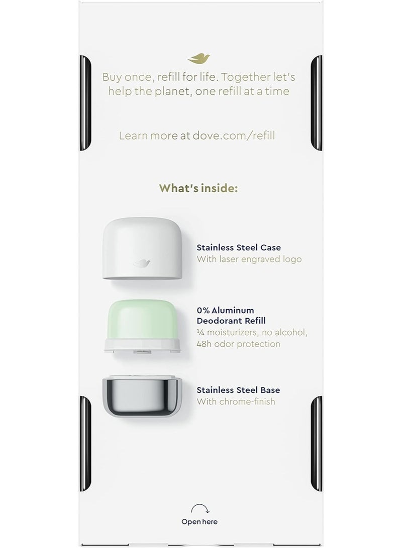 Dove 0% Aluminum Deodorant – Cucumber & Green Tea (Refillable - Starter Kit) (32 g) - Image 2