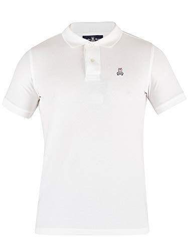 Psycho Bunny Mens Classic Pique Polo Shirt - B6K001ARPC 100 White S - Image 5