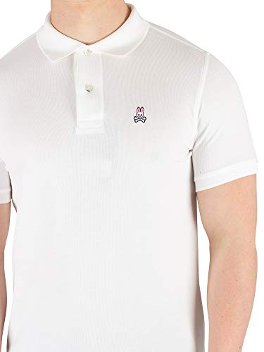 Psycho Bunny Mens Classic Pique Polo Shirt - B6K001ARPC 100 White S - Image 4
