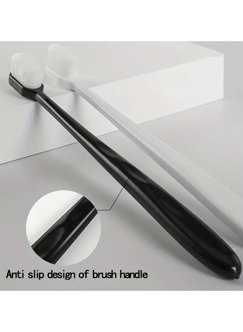 جلوسكي 4 قطع فرشاة أسنان فائقة الناعمة، فرشاة أسنان يدوية مع شعيرات ناعمة إضافية، الأسنان الحساسة، اللثة، تنظيف عميق العناية بالفم في المنزل للبالغين الحياة اليومية - Image 2