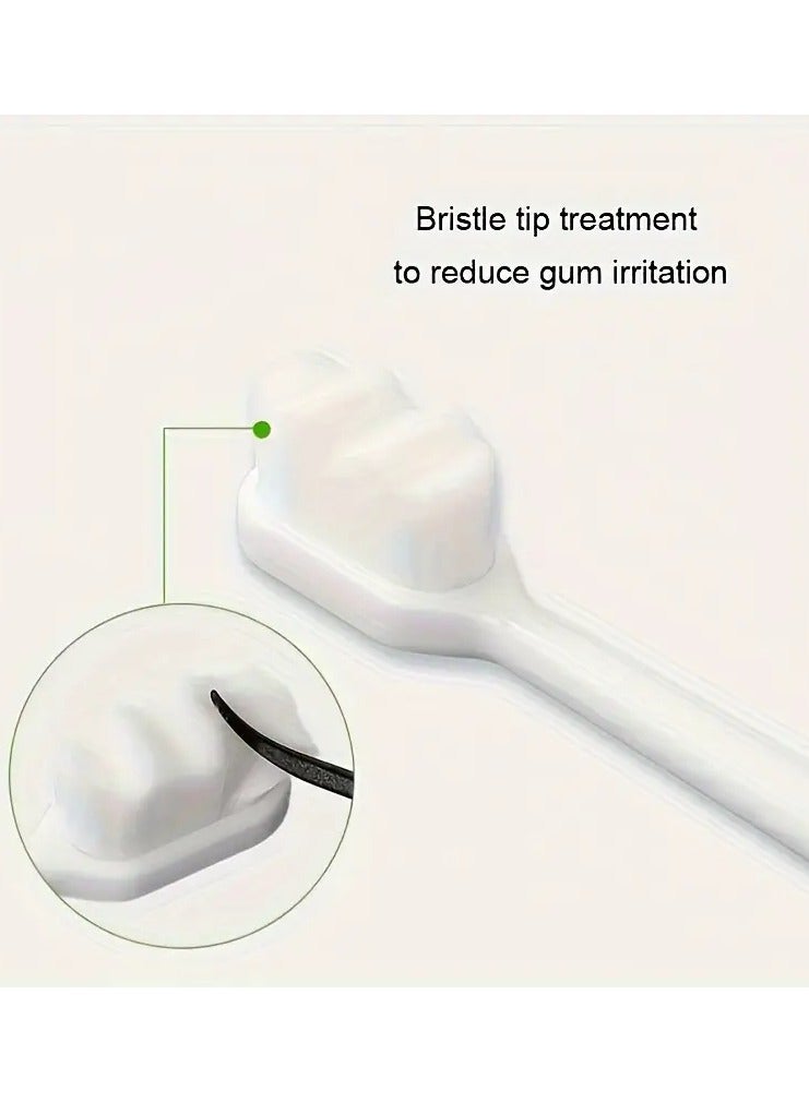 جلوسكي 4 قطع فرشاة أسنان فائقة الناعمة، فرشاة أسنان يدوية مع شعيرات ناعمة إضافية، الأسنان الحساسة، اللثة، تنظيف عميق العناية بالفم في المنزل للبالغين الحياة اليومية - Image 4