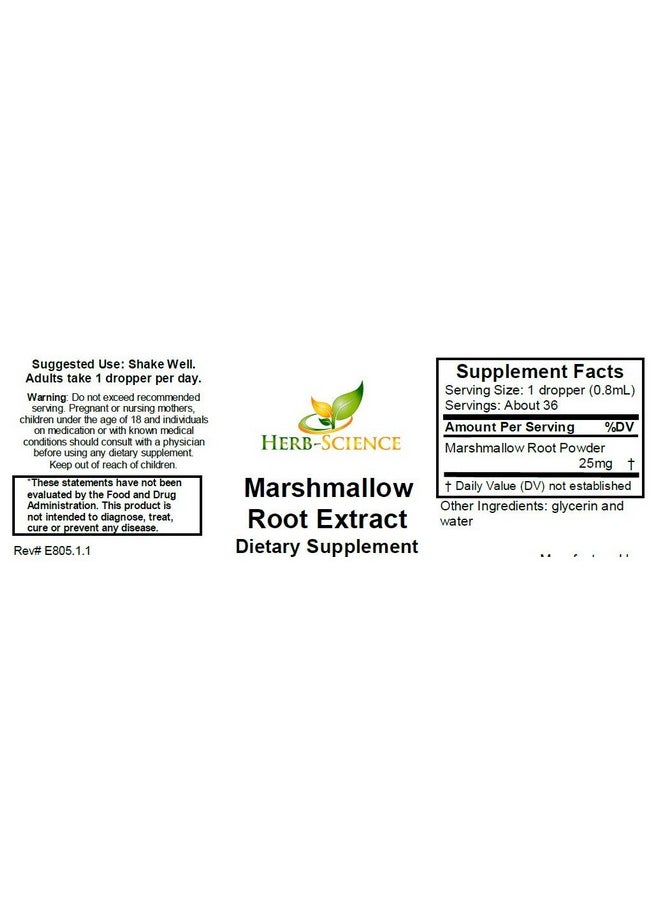 Herb-Science Herb-Science Marshmallow Root Extract Alcohol-Free, 1 Fluid oz  - Image 2