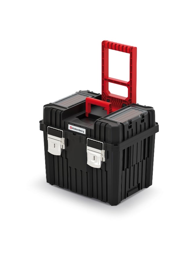 Kistenberg Heavy Duty Mobile Tool Trolley with Dual Handle Black and Red 64 x 36 x 45 cm  - Image 3