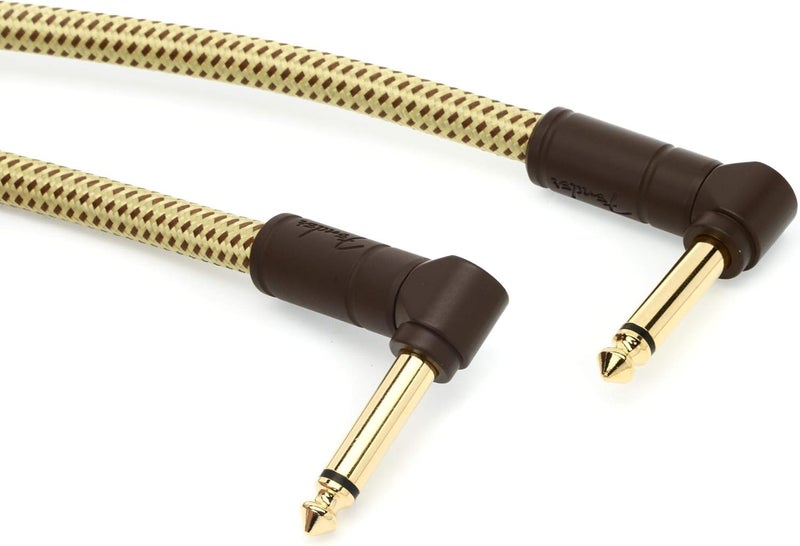 Fender Deluxe Series Instrument Cable AngleAngle Tweed 3ft