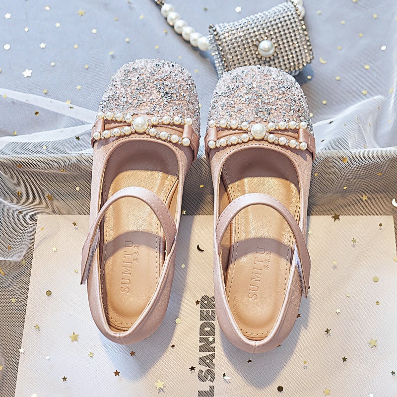 High-Heeled Girls Princess Shoes Girl Leather Shoes With Dress Soft-Soled Children'S Crystal Shoes Single-Layer Shoes - Image 5