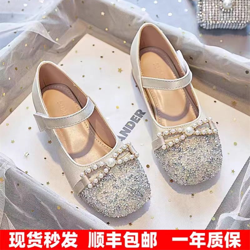High-Heeled Girls Princess Shoes Girl Leather Shoes With Dress Soft-Soled Children'S Crystal Shoes Single-Layer Shoes - Image 2
