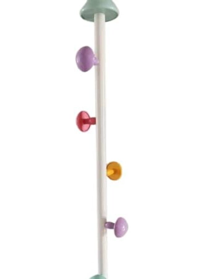 ستاند تعليق ملابس وحقائب مودرن بتصميم عصري بارتفاع 168 سم، شماعة ملابس رأسية بخطافات ملونة وقاعدة ثابتة للمنزل والمكتب - موديل المشروم. - Image 3