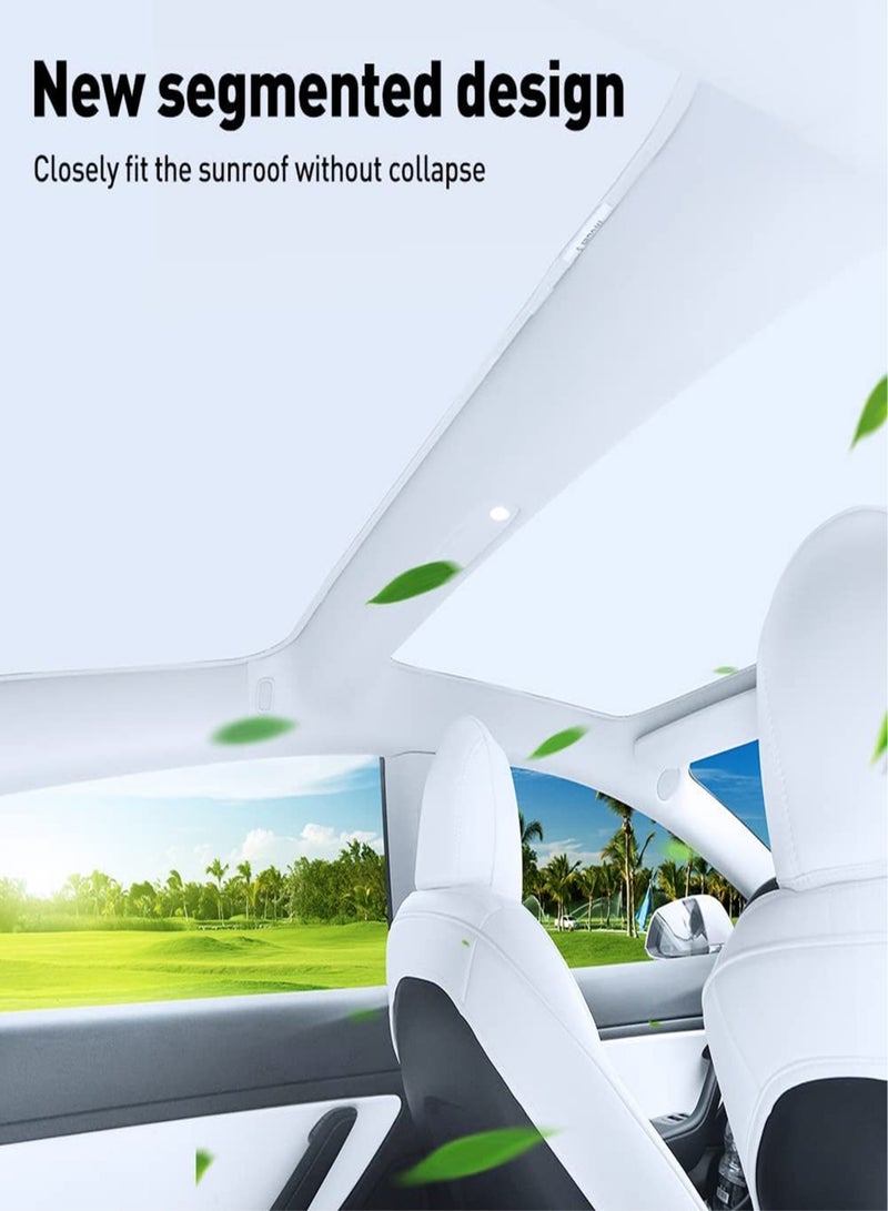 Generic 2 in 1 Sunroof Sunshade Protection Heat Insulation Cover Sun Blocking Roof Shade for Model 3  - Image 5