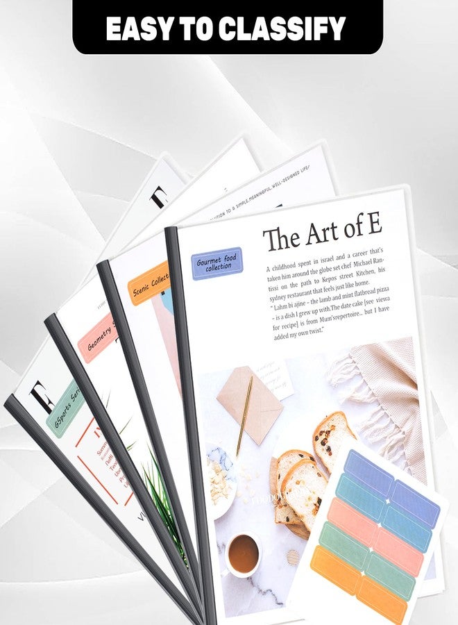 Utron 12 Pack Report Covers, 70 Sheet Capacity Presentation Folders, Clear Report Covers with Sliding Bar, Report Folder for A4 and Letter Size Paper - Image 5