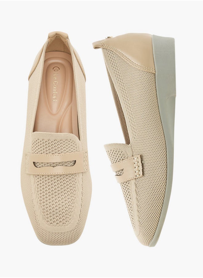 Le Confort Flyknit Textured Slip-On Loafers with Platform Heels  - Image 1