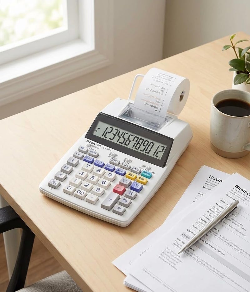 SHARP SH-EL1750V Printing Calculator, Black/Red - Image 2