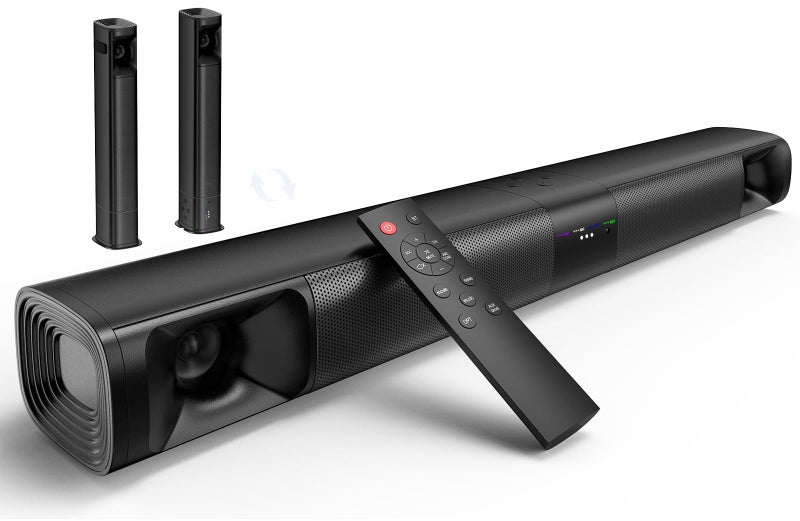 WebsLand Sound Bar for Smart TV, 80W 2.0 Channel Detachable Soundbar with Optical/ARC/AUX/Bluetooth, Surround Sound System for Home Theater, Wall Mountable or Desktop TV Speaker. - Image 1