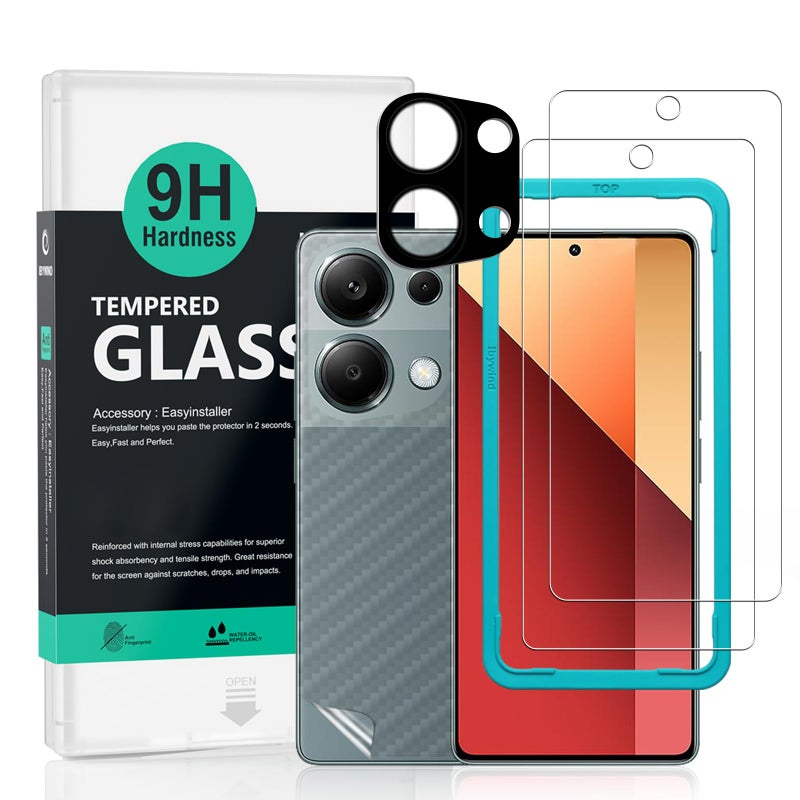 Ibywind 2 Pack Screen Protector For Xiaomi Redmi Note 13 Pro 4G 6679H Hardness Tempered GlassWith 1Pc Camera Lens Protector1Pc Back Carbon Fiber Film - Image 2
