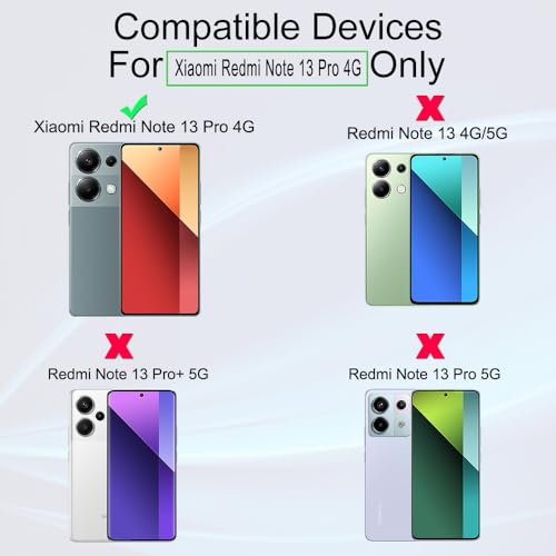 Ibywind 2 Pack Screen Protector For Xiaomi Redmi Note 13 Pro 4G 6679H Hardness Tempered GlassWith 1Pc Camera Lens Protector1Pc Back Carbon Fiber Film - Image 3