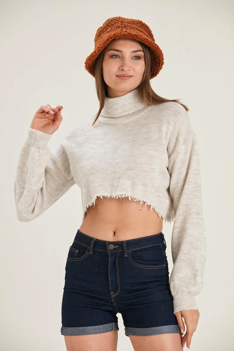 Alexander Gardi Alexandergardı Turtleneck Crop Sweater (B22-5272)