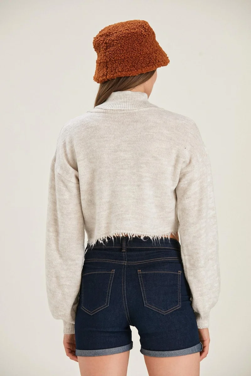 Alexander Gardi Alexandergardı Turtleneck Crop Sweater (B22-5272)