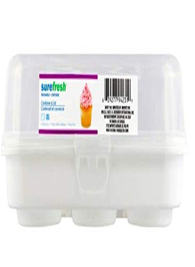 SureFresh Sure Fresh Reusable Plastic Cupcake Containers with Lids BPA Free, 10.5x10.5x3.5 in. - Image 1
