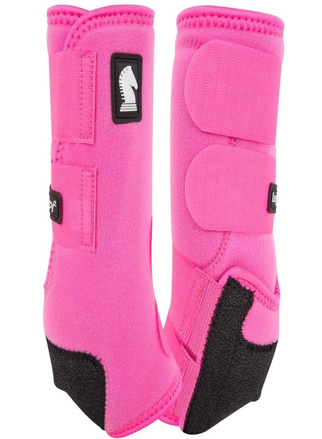 Classic Equine Legacy2 Support Boots, Front (Hot Pink, Medium) - Image 1