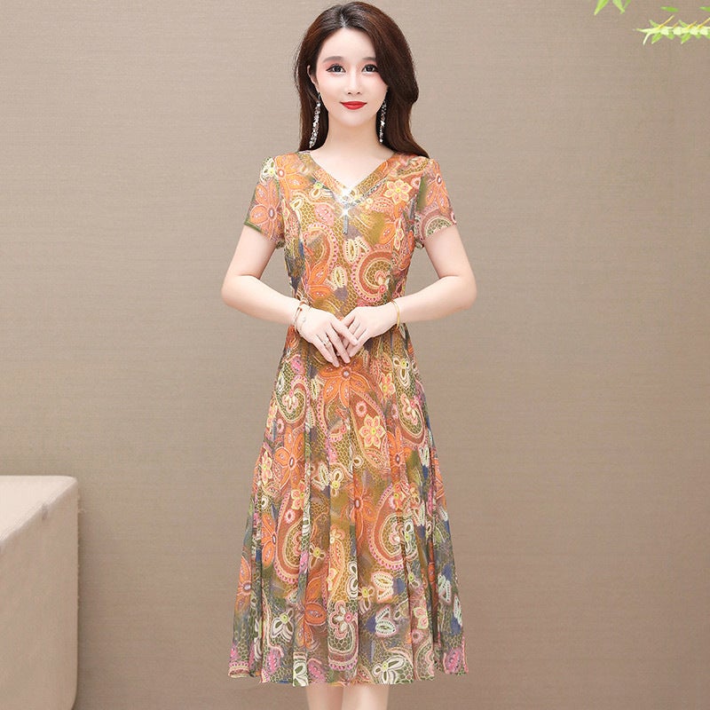 Generic 2023 New Knee-Length Slimming Dress for Women Yellow - Image 3