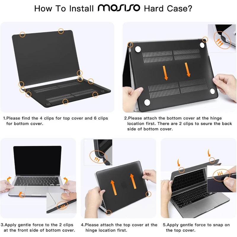Compatible With MacBook Air 13 Inch Case 2026 Slim Protective Design For Home Office Use Premium PU Leather Black Lightweight And Scratch-Resistant - Image 3
