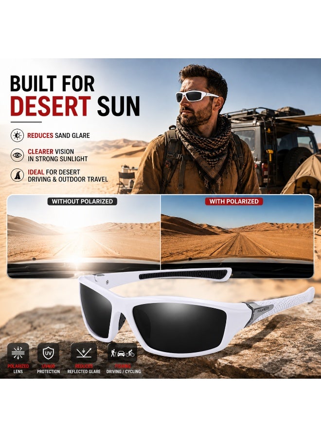 Polarized Sports Sunglasses for Men, UV400 Anti-Glare Eyewear for Fishing, Cycling, Driving, Hiking, Outdoor Activities — Lightweight TR90 Frame - Image 5