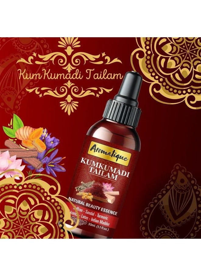 AROMATIQUE Kumkumadi Tailam For Scarsblemishes Wrinkles Finelines Acne And Skin Brightening.Kumkumadi Face Oil For Glowing Skin 30Ml  - Image 3