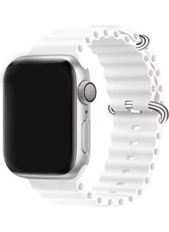 Zaboon Apple Watch Ocean Band 49mm 45mm 44mm 42mm Soft Silicone Loop Strap for iWatch Series Ultra/8/7/SE/6/5/4/3/2/1 White  - Image 1