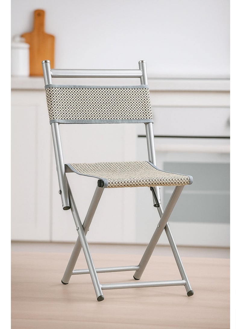 Panvil Portable Folding Chair with Strong Metal Frame & Woven Seat – Lightweight Foldable Chair for Home, Office, Camping & Outdoor Use - Image 3