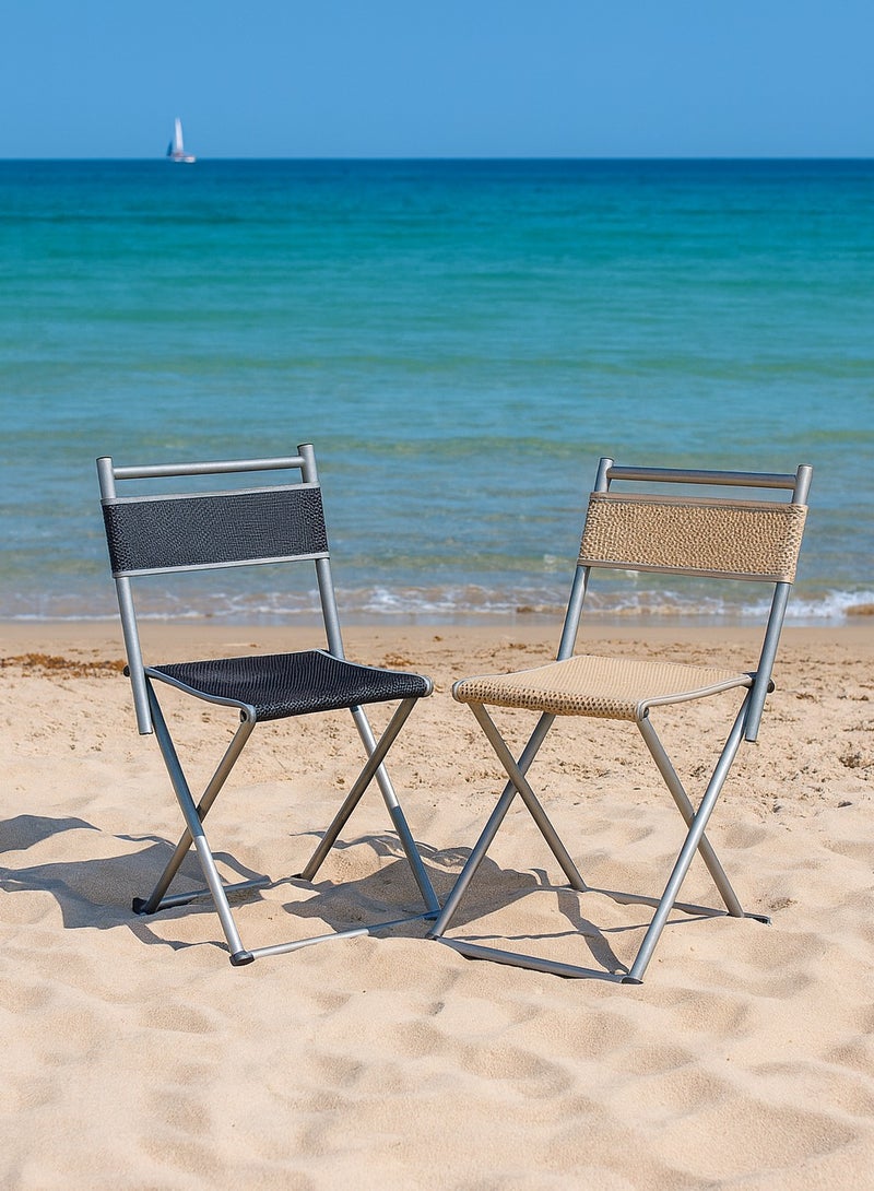 Panvil Portable Folding Chair with Strong Metal Frame & Woven Seat – Lightweight Foldable Chair for Home, Office, Camping & Outdoor Use - Image 5