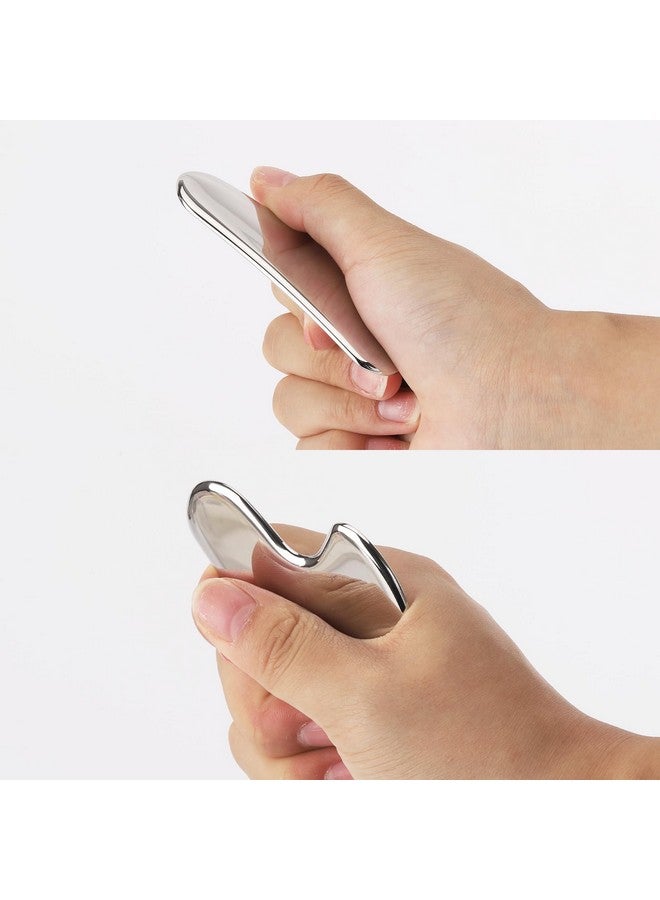 BTYMS Gua Sha Facial Tools, Heart Shaped Guasha Tool Stainless Steel Face Sculpting Tool - Image 3