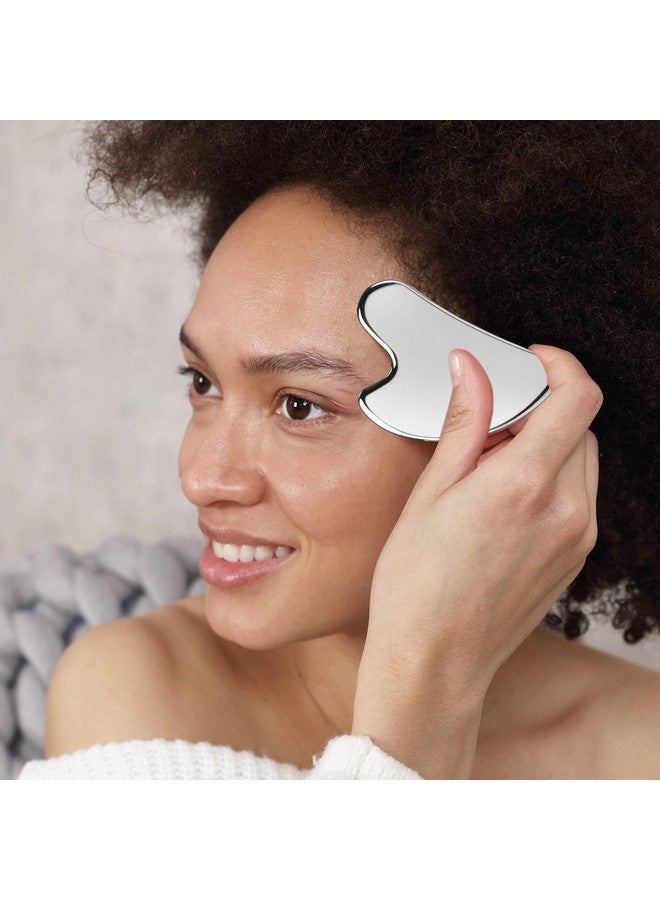 BTYMS Gua Sha Facial Tools, Heart Shaped Guasha Tool Stainless Steel Face Sculpting Tool - Image 5