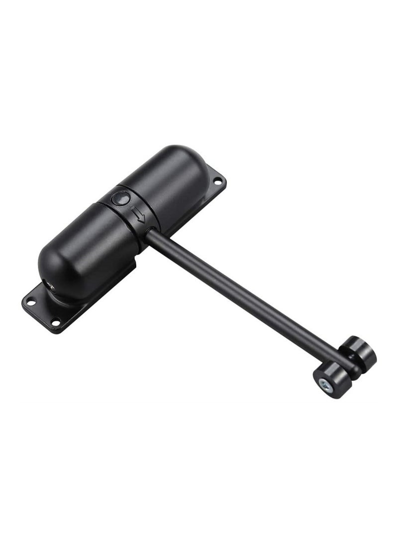 SYOSI - Automatic Door Closer, SYOSI Safety Wheel Roller Spring Door Closer Easy to Install to Convert Hinged Doors to Self-Closing Diecast Construction Black - Image 1