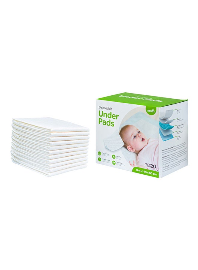 Moon Disposable Under Pads Multi-Use Leak-Proof Bed Pads For Adults And Kids Unisex Size 45Cm X 60Cm - Pack Of 20 - Image 1