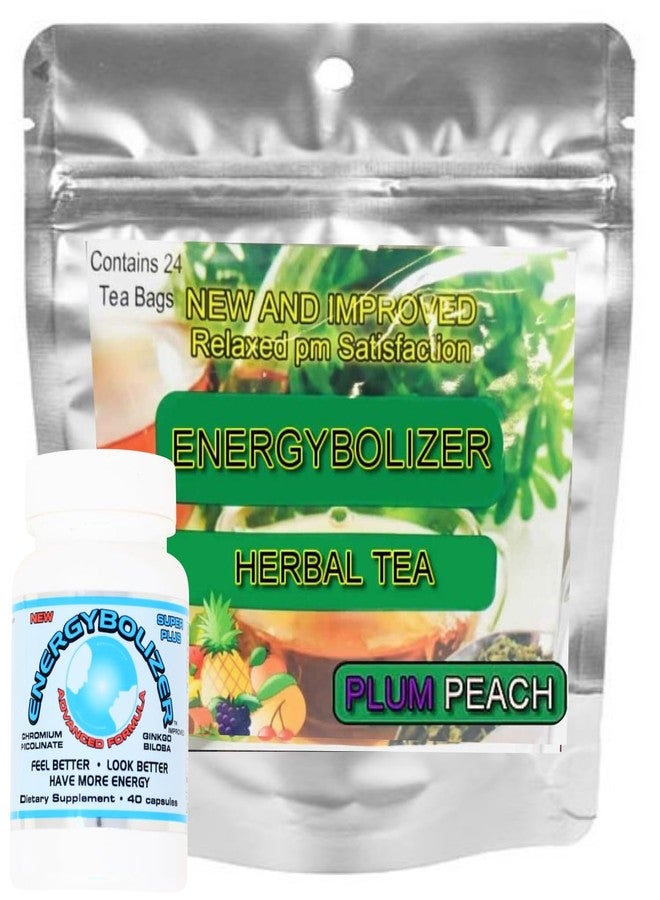 إنرجي بوليزر مجموعة شاي الأعشاب Energybolizer Perfect Weight (24 كيس + 40 كبسولة) | معزز طاقة طبيعي للنساء والرجال (خوخ البرقوق + تركيبة متطورة) - Image 1