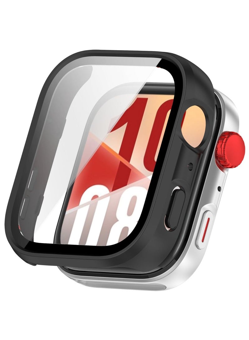 1pcs Case and Screen Protector for Huawei Watch Fit 4, All-around Anti Scratch Shockproof Protective Hard PC Full Cover Tempered Glass Compatible with Huawei Watch Fit4 (Black) - Image 1